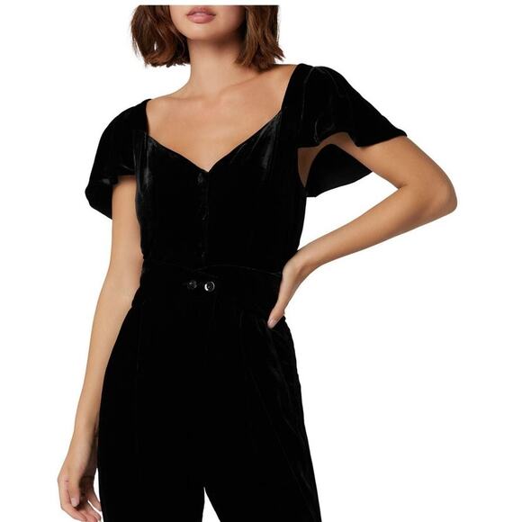 Joie Black Flutter Sleeve Button Up Top Size 6 - Picture 1 of 7